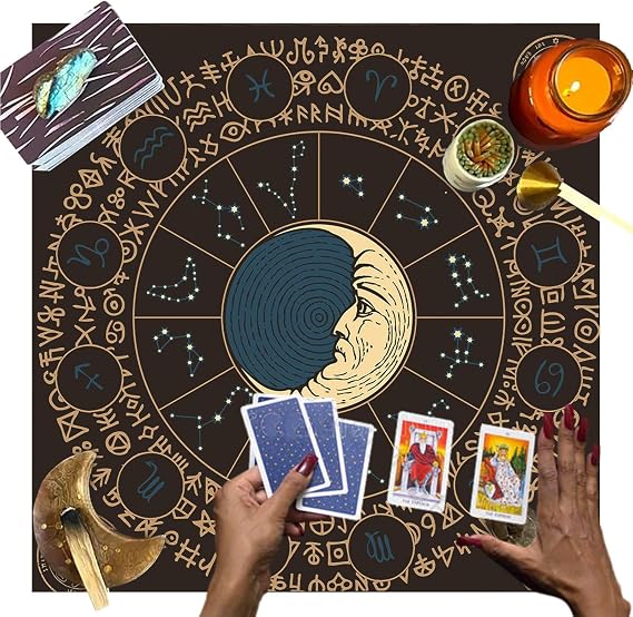 Tarot Table Covers Tarot Cards Play Mat Tabletop Ornaments | Beginners Friendly Board Game Products for Game Room School Gathering Camping