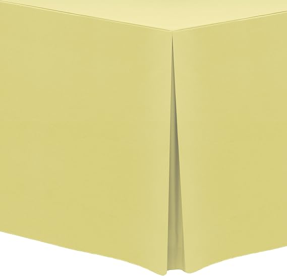 Ultimate Textile -5 Pack- 8 ft. Fitted Polyester Tablecloth - Fits 24 x 96-Inch Banquet and Folding Rectangular Tables - 36" H, Cornsilk Light Yellow