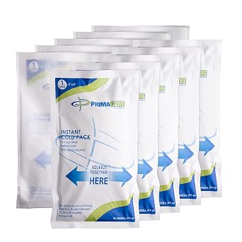 Primacare PCP-69 Instant Cold Packs (6 x 9) 24 Disposable Ice Packs with Non-Woven Covers for Pain Relief, Swelling, Inflammation, Sprains, Toothaches, First Aid, for Athletes & Outdoor Activities