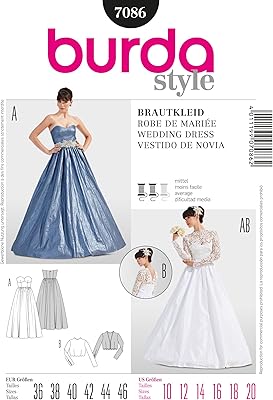 7086 Burda Wedding Dress Sewing Pattern Sizes 10-20