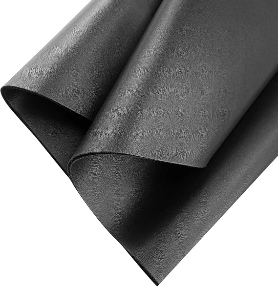 Soft PU Leather Fabric 54" x 78", 1.2mm Thick Faux Leather Sheets Synthetic PU Leather Material for DIY Crafts, Upholstery, Sewing (Black)