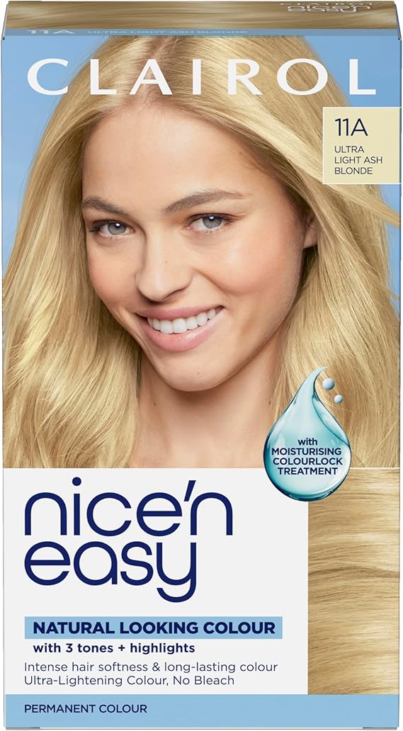 Clairol Nice'n Easy Crème, Natural Looking Oil Infused Permanent Hair Dye, 11A Ultra Light Ash Blonde