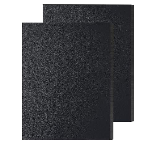 ABS Plastic Sheet 1/4 Inch Thick 8" x 12" (2-Pack),Black Rigid Moldable Panel with Different Surfaces (Textured Front & Smooth Back) for Structural Parts, Amp Mounting, and DIY Home Decor, etc.