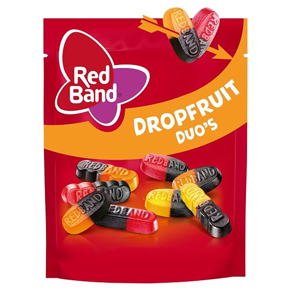 Red Band Dropfruit Duo's I Licorice and Fruit flavored Gummy Candy I 245g 8.6 ounce