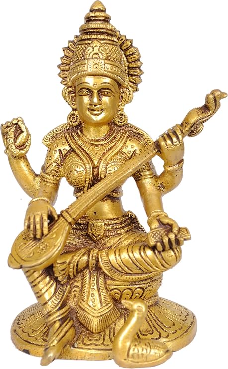 Goddess Saraswati - Brass Statue