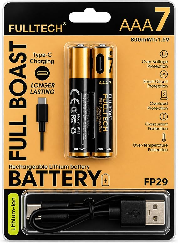 Şarjlı Pil AA/AAA 1.5V USB Type-C Şarjlı Lityum-İyon Pil, Şarj Edilebilir Kalem Pil ve Kumanda Pili, Hızlı Şarjlı Uzun Ömürlü Batarya (AAA (İnce Pil))