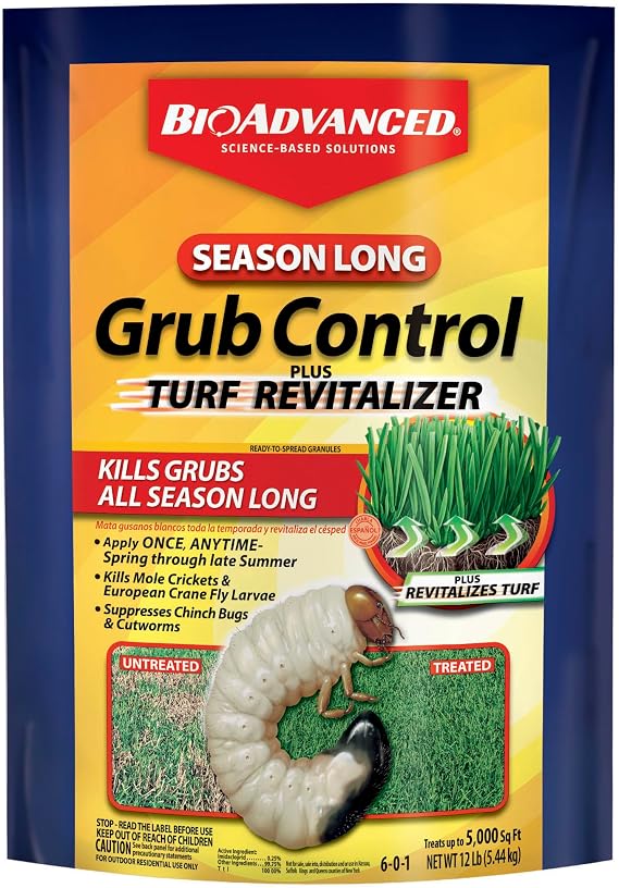BioAdvanced Season-Long Grub Control Plus Turf Revitalizer, Granules, 12 lb, Grub Killer for Lawns