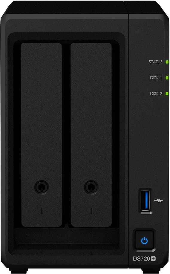 Synology DiskStation DS720+ NAS Server for Business with Celeron CPU, 6GB Memory, 4TB SSD Storage, DSM Operating System