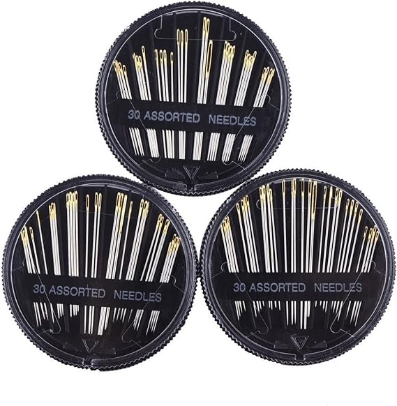 30-Count Assorted Hand Sewing Needles Set, 3 Pack
