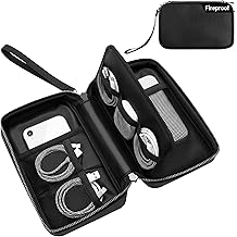 Fireproof Electronics Organizer Travel Case, Water Resistant Tech Accessories Pouch, Explosion-proof Cord Storage Bag with Fireproof Zipper for Phone, Power Bank, Cables, USB, Black