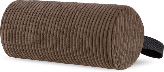 HIGOGOGO Lumbar Roll Lumbar Support Pillow for Office Chairs, Cars, and Gaming Chairs, Back Cushion with Washable Cover & Adjustable Strap to Relieve Back Pain and Improve Posture, 11"x6"x5", Brown