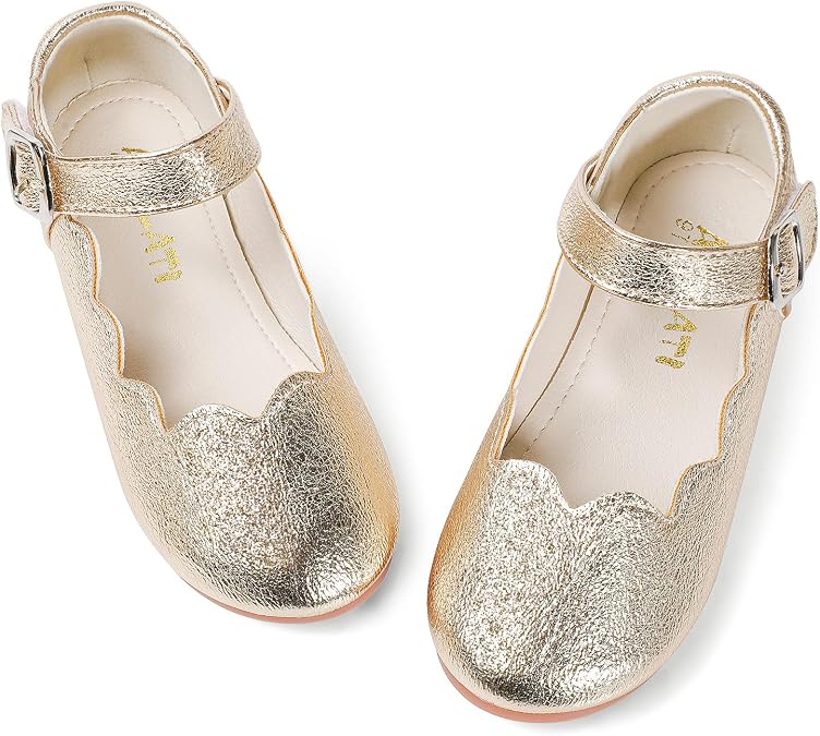 Toddler Flower Girl Dress Shoes Ballet Mary Jane Flats Little Girl Soft Slip-On Princess Shoes for School Casual Wedding Party Church