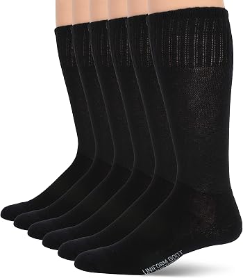 Jefferies Socks mens Military Uniform All Season Rib Top Crew Boot Socks 6 Pack