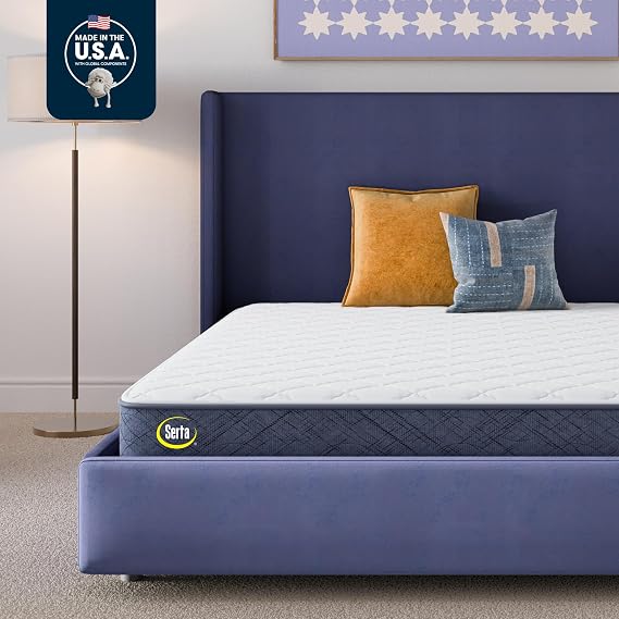 Serta Five Star Tranquility 7" Firm Full Mattress, Breathable, Pressure Relief, with Supportive Innersprings - 100 Night Trial, CertiPUR-US Certified and