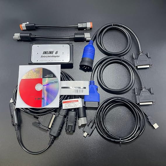 Inline 6 V7.62/V8.7 Version Data Link Adapter Full kit for Cummins Engine Diagnostics Truck Diagnostics Tool
