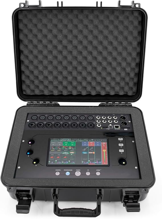 CASEMATIX Hard Travel Case Compatible with Allen & Heath CQ-18T Digital Mixer and CQ-12T With Customizable Foam Interior & Protective Padded Carrying Case For Mixers