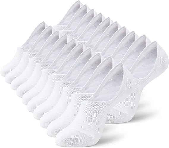 MONFOOT Men's/Women's 10 Pairs Invisible No Show Non slip Socks, Multipack