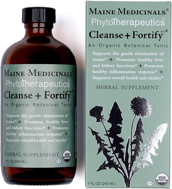 Cleanse + Fortify Organic Liver Detox and Kidney Cleanse with Adaptogens 8 fl oz (16 Servings) USDA Certified Organic