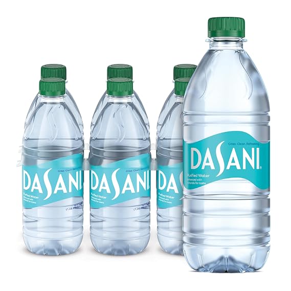 Dasani Purified Water Bottles, 16.9 fl oz, 6 Pack