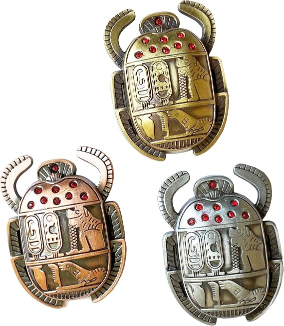 NileCart 2.5 in Metal Egyptian Scarab Refrigerator Magnets Made in Egypt Pack of 3