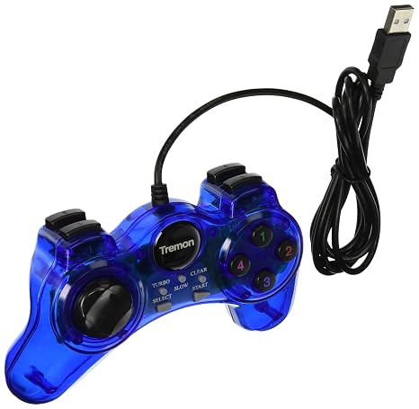 PC USB JOYPAD GAMEPAD GAME CONTROLLER JOYSTICK BLUE [Windows]