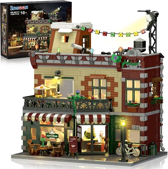INSOON Coffee House Building Set with Lights, City Cafe Shop Architecture