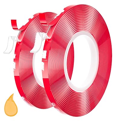 0.2in Double Sided Tape Heavy Duty, Thickening, No Damage, Textured Surfaces Friendly, for LED Strips, Car Decoration, Rain Visor, Spoiler, Walls, and Posters
