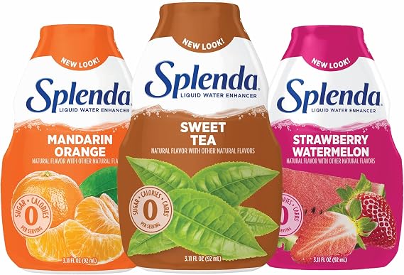 SPLENDA Liquid Water Enhancer Drops, Sugar Free, Zero Calorie, Natural Flavor, Concentrated Drink Mix, 3.11 Fl Oz Each Bottle Variety Pack, Pack of 3