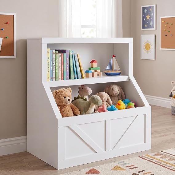 IDEALHOUSE Kids Toy Box for Boys, Kids Toy Chest Storage for Boys & Girls
