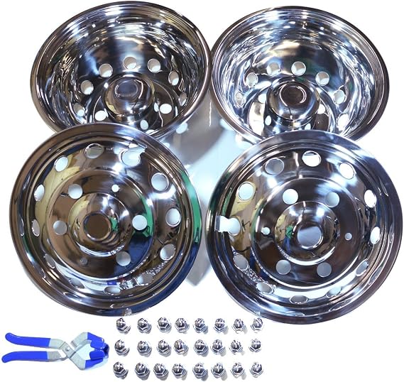 A+ 51016 2014-2016 Ford Transit Dually 6 Lugs Stainless Wheel Simulator, Pack of 4