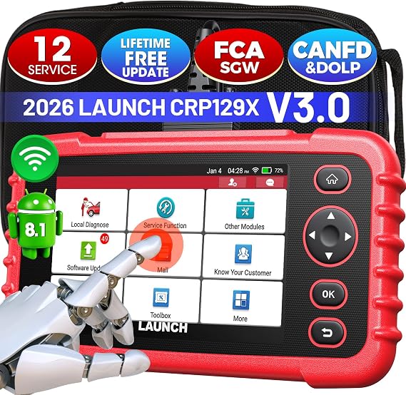 LAUNCH Scanner CRP129X V3.0 Elite,12 Resets Scan Tool, FCA SGW, CANFD/DoIP | Lifetime Free Updates,Upgrade of CRP123X,Diagnostic Scanner for ABS/SRS/Transmission/Engine,AutoVIN,Live Data,Gloable Version