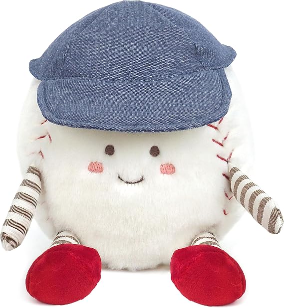MON AMI Buddy Baseball 9.5-Inch Sports Plush Toy, Soft Stuffed Toy Gift | stuffed animal for boyfriend, playroom sports decor accent, birthday gift, boys and girls keepsake, kids baseball plushie