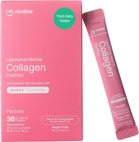 Haroutine Liposomal Marine Collagen Powder Packets, Sugar Free