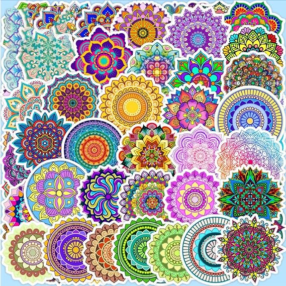 50 pcs Diwali Festival Sticker Happy Indian Lable Stickers Self-Adhesive & Waterproof Stickers Flower Labels for KDS Diwali Party Decoration Supplies