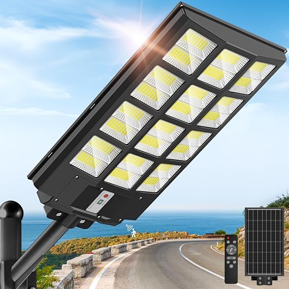 OKPRO Solar Street Light, IP66 Waterproof Solar Lights Outdoor