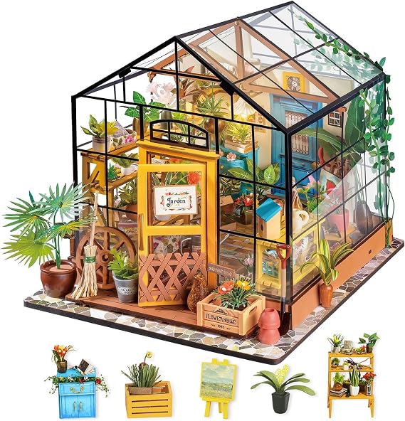 Rolife Greenhouse DIY Miniature Dollhouse Kit Creative Gift for Adults