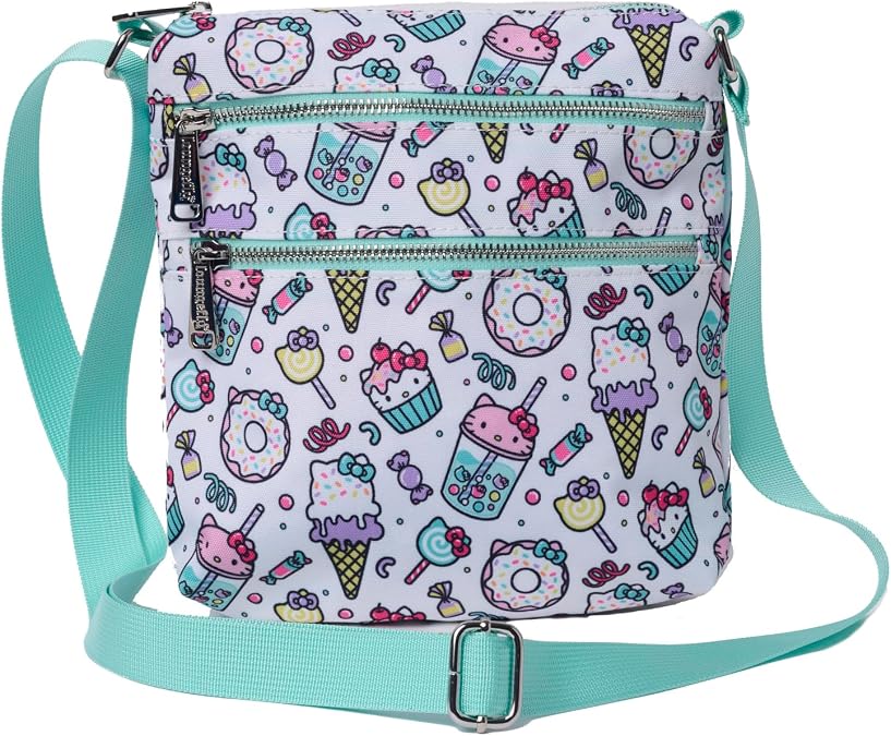 Loungefly Hello Kitty Crossbody Shoulder Passport Bag Purse Cupcake