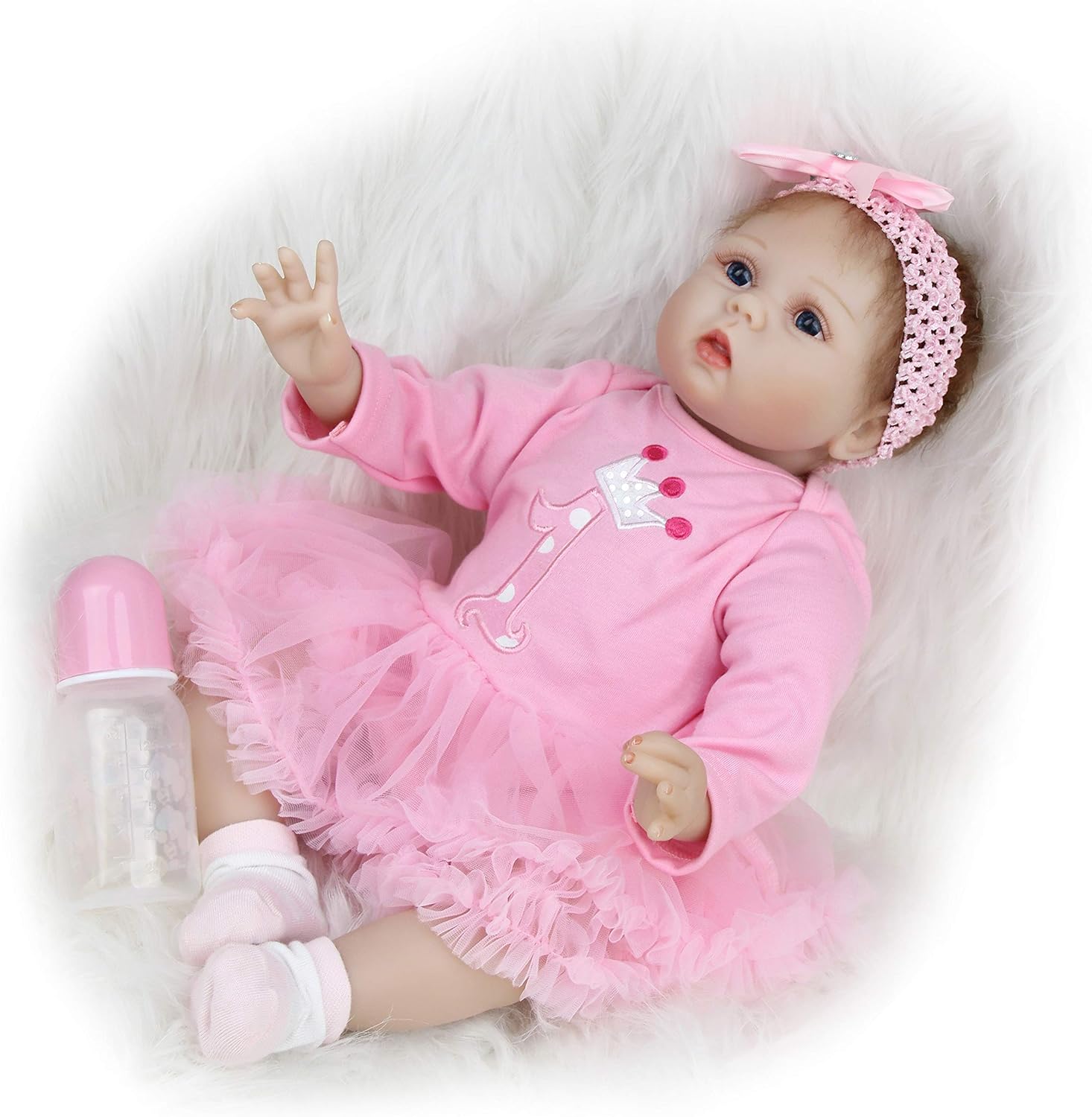 ZIYIUI Reborn Dolls Baby Girl 22 Inch 55cmSoft Silicone Vinyl Real Life Baby Dolls Realistic Reborn Cheap Newborn Baby Toys Reborn Toddler Babies Best Suitable for Ages 3 Gifts