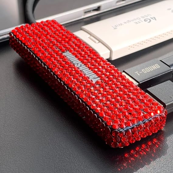 4 Port USB Hub + Red USB Hub w/USB C Adapter