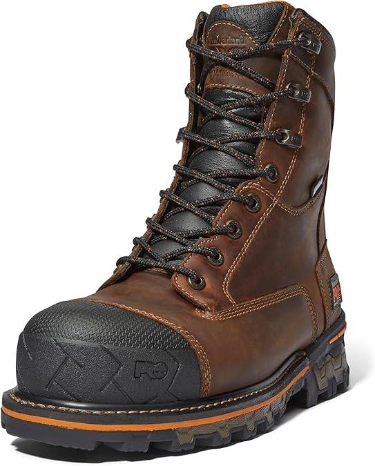 Timberland PRO Men's Boondock 8" Composite Safety Toe Waterproof Work Boot, Brown-2024 New, 7.5 Wide
