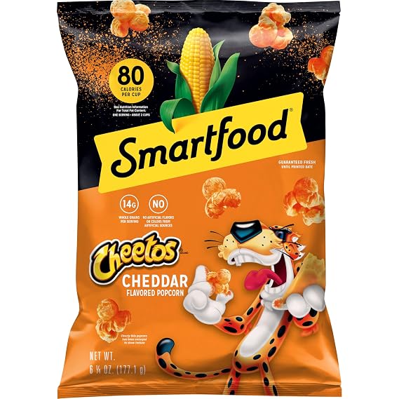 Smartfood Popcorn, Cheetos Cheddar, 6.25 oz Bag, No Artificial Colors, No Artificial Flavors, Packaging May Vary