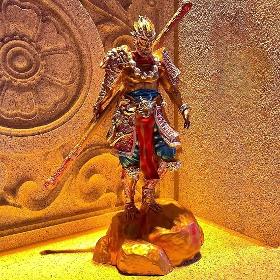 Black Mythology Goku Figure 10.2 / 19.7 / 31.5 inches 26 cm / 50 cm / 80 cm Size Selectable Painted Finished Product with Armor Equipment, Gold Hoop for Game Collection / Interior Decoration