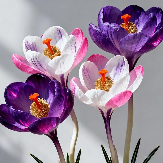 Saffron Crocus Bulbs for Planting – Produce Edible Saffron, Hardy Autumn Blooms for Garden & Pots，Hardy Perennial, Excellent Display-10bulbs-E