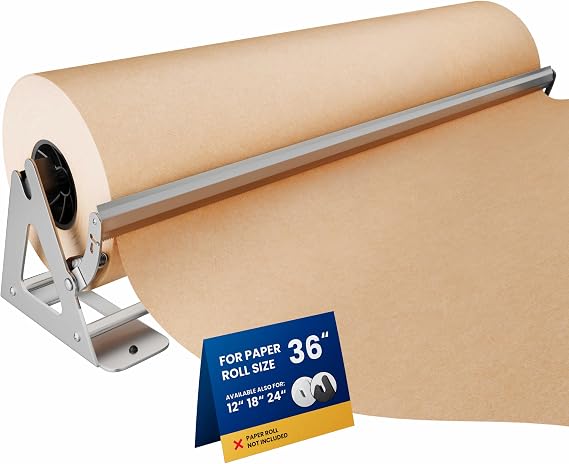 SCOBUTY 36 Inch Paper Roll Cutter - Heavy Duty, All-Steel, Silver, Wall Mount or Under Cabinet, 4.4kg