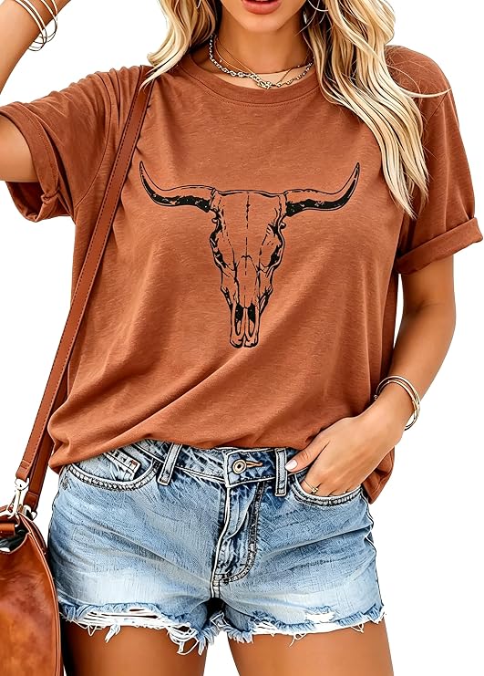 UNIQUEONE Western Cowgirl Shirts for Women Rodeo Cow Print Shirt