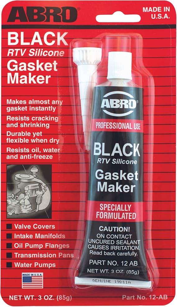 ABRO RTV Silicone Gasket Maker & Sealant 500F, 3 oz - Black
