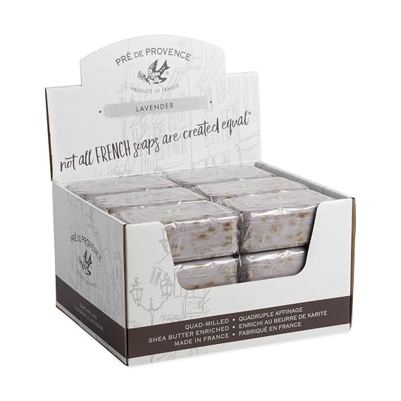 Pre de Provence Artisanal French Soap Bar Enriched with Shea Butter, Lavender, 150 Gram (Pack of 18)