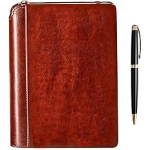 SETTINI® Classic Lined Journal – Writing Gift Set – Hardcover Vegan Leather, Unique Pen Holder, 192 Pages, 16 x 21.3 cm – Includes Pen & Gift Box – Journal for Men