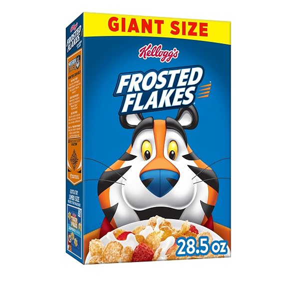 Kellogg's Frosted Flakes Breakfast Cereal, Fat Free, Giant Size, 28.5 oz | Fat Free, Family Breakfast