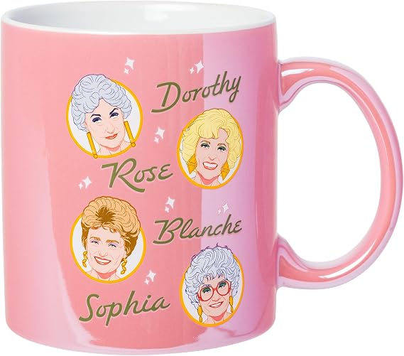 Silver Buffalo Golden Girls Blanche Dorothy, Ceramic Mug, 20oz | Pearlescent Finish, Rose and Sophia, 0.59 Liters